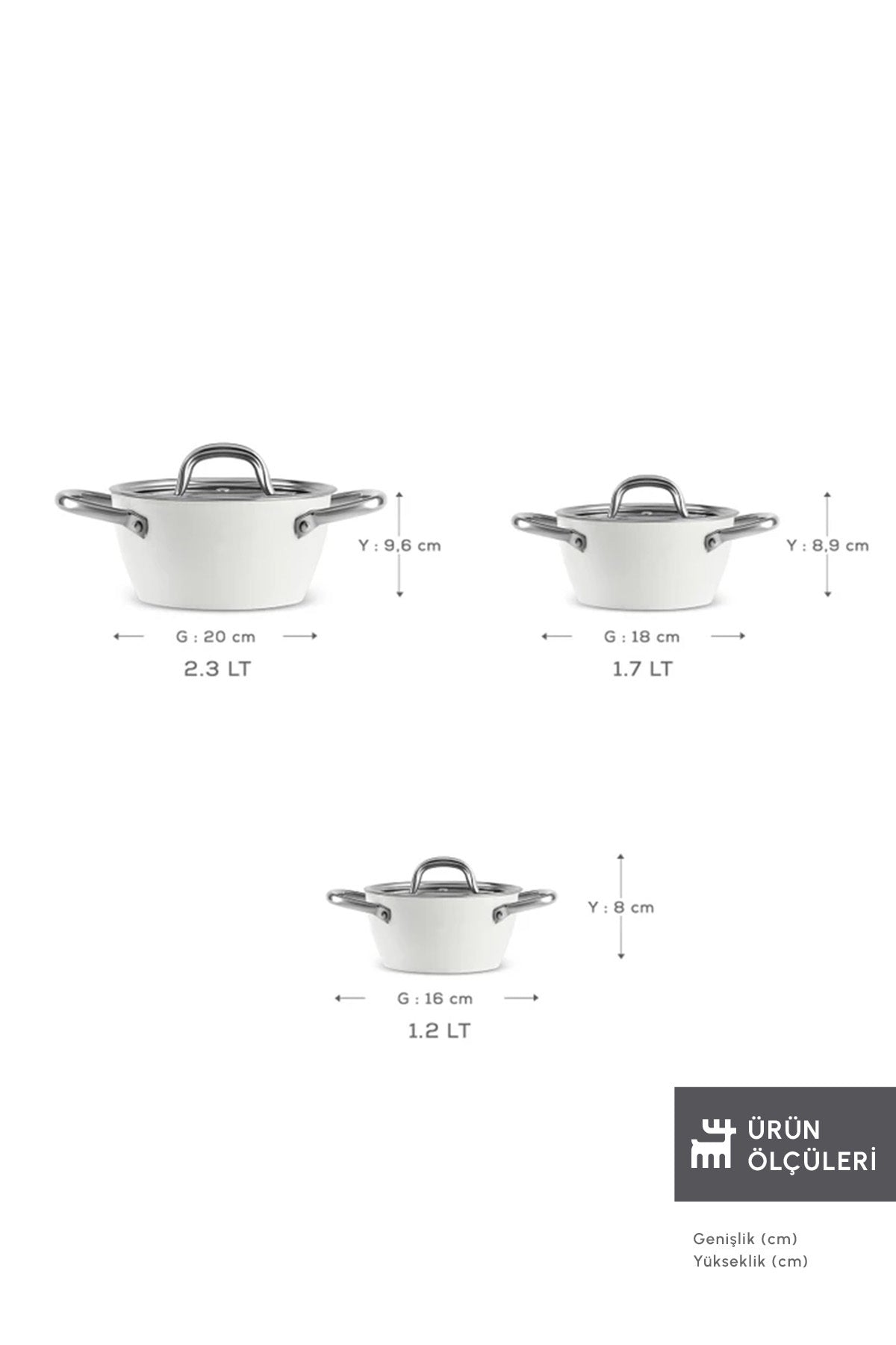 Karaca x Refika Swiss Crystal Kulplu 6 Piece Midi 0 Yag Ile Nonstick Pot Set Creamy