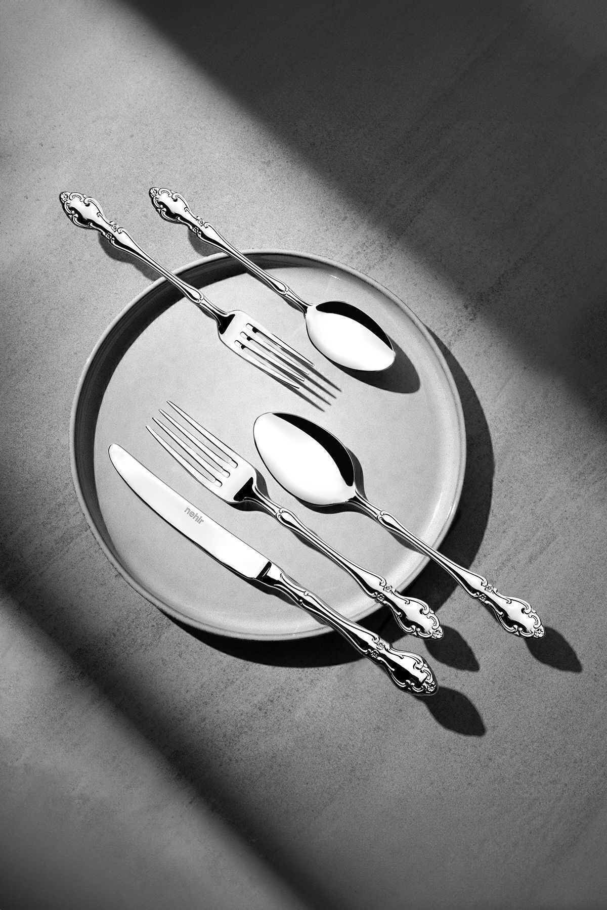 Nehir adriana Plain 6 Place Setting 36 Piece Boxed Flatware Set - MALLTURK