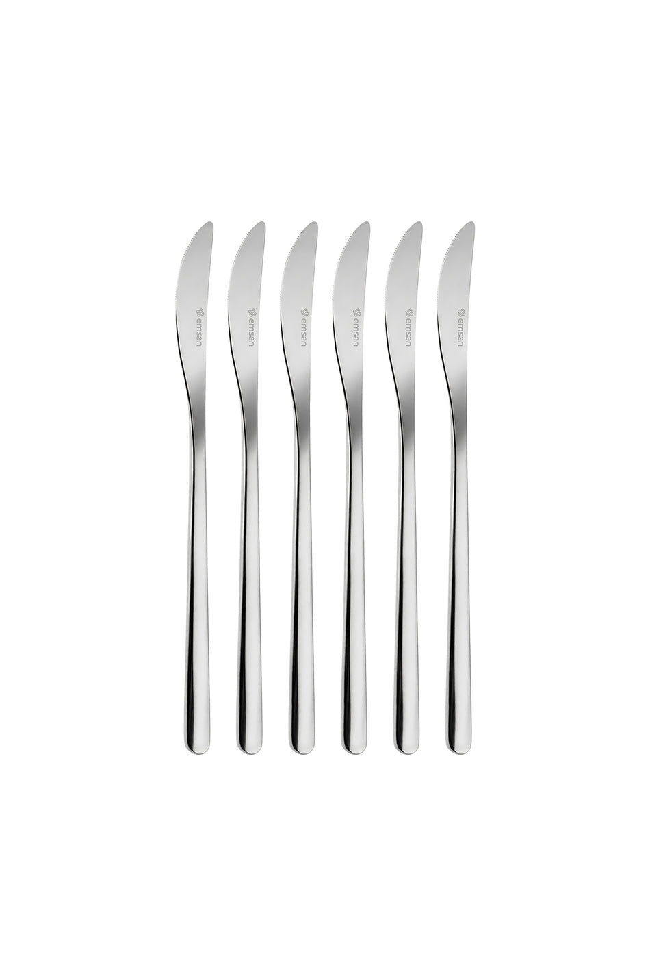 Emsan bead 6 Piece 18 10 Stainless Steel yemek Knife Set platin - MALLTURK