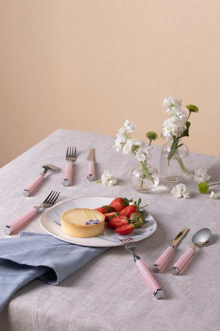 Karaca freya 18 Piece 6 Place Setting yemek Flatware Set pembe - MALLTURK