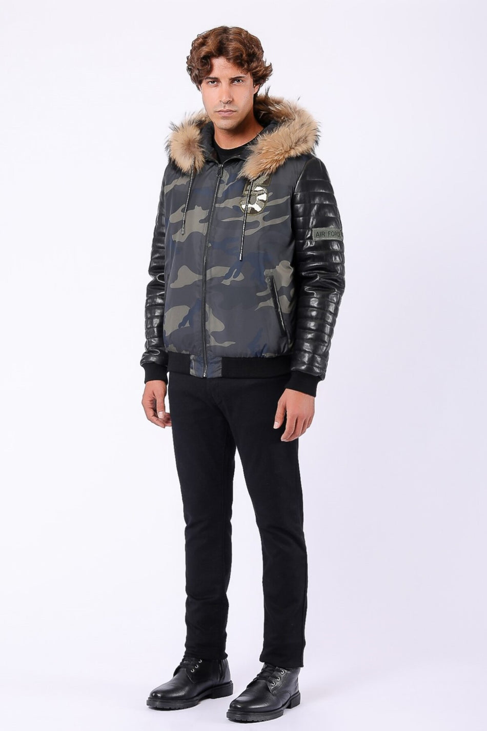 Leather Club jas van echt leer met bontaccessoires