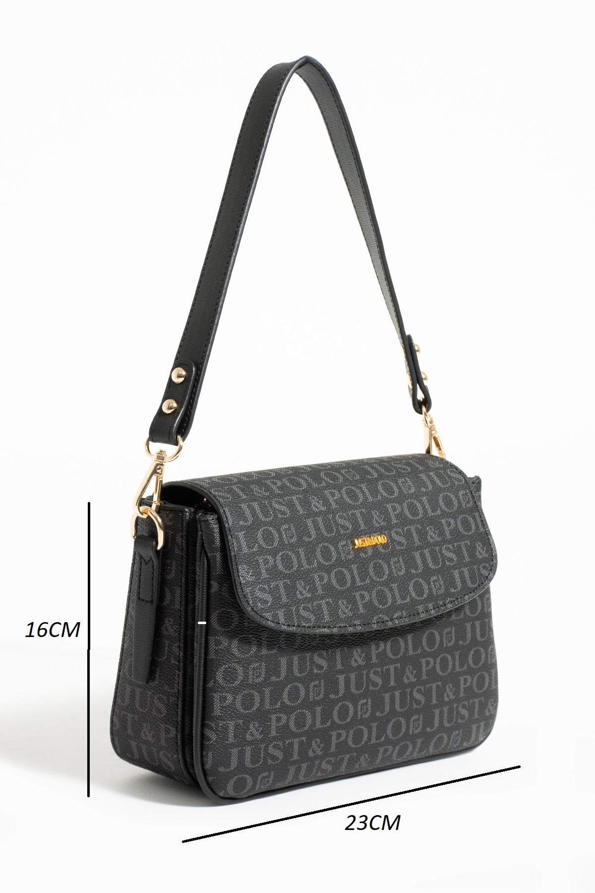 Just Polo Women's Shoulder Bag New Season Fabric MRC Black - MALLTURK