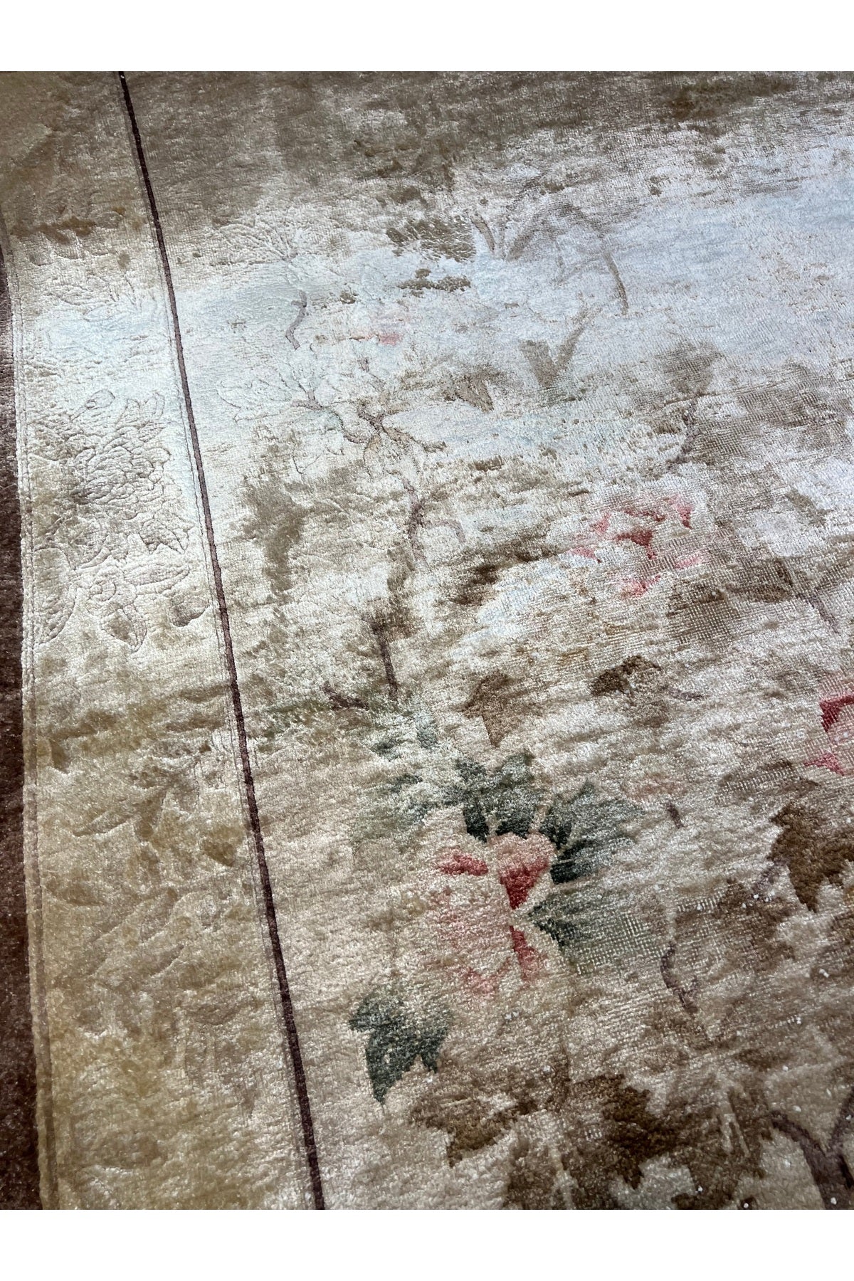 RD RAMAZAN DAG Hand Rug Art Hand-Woven Carved Chinese Silk Rug Size 240x153 - MALLTURK