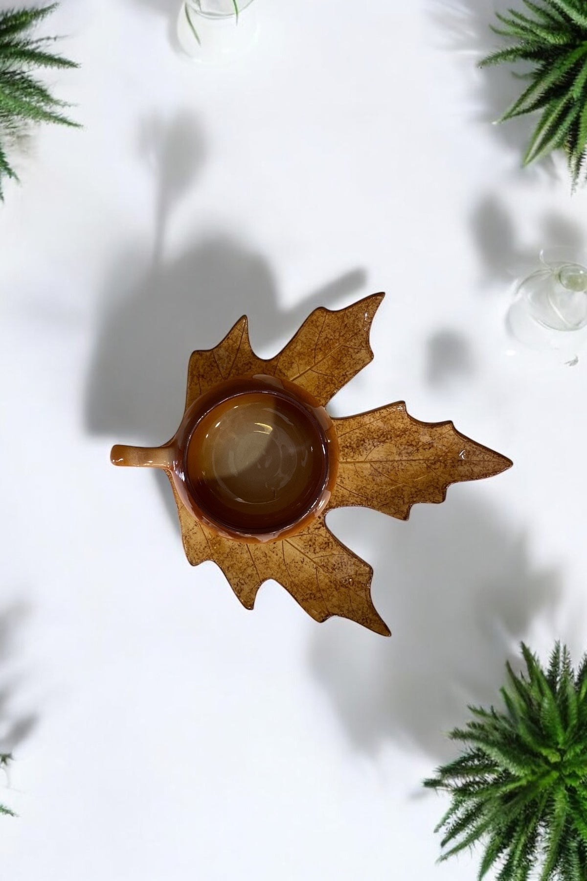 Eporselen Maple Leaf Single 2-Piece Coffee Cup Set Brown - MALLTURK