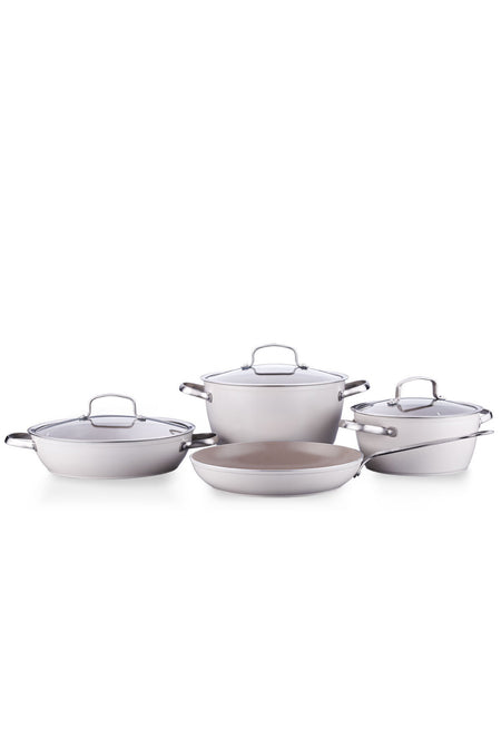 KORKMAZ Nea Sera 7 Piece Vanilya Cookware Set