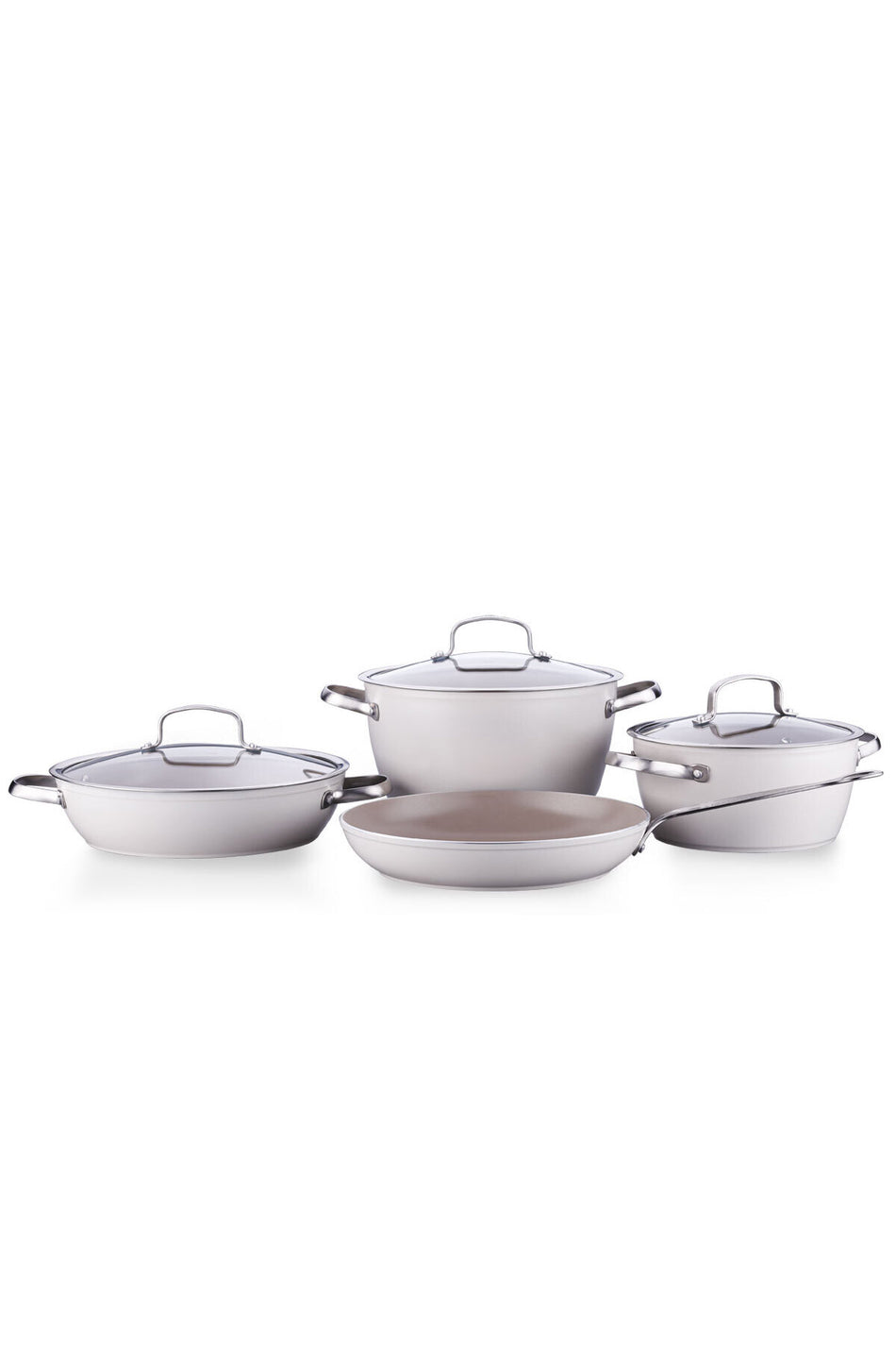 KORKMAZ Nea Sera 7 Piece Vanilya Cookware Set