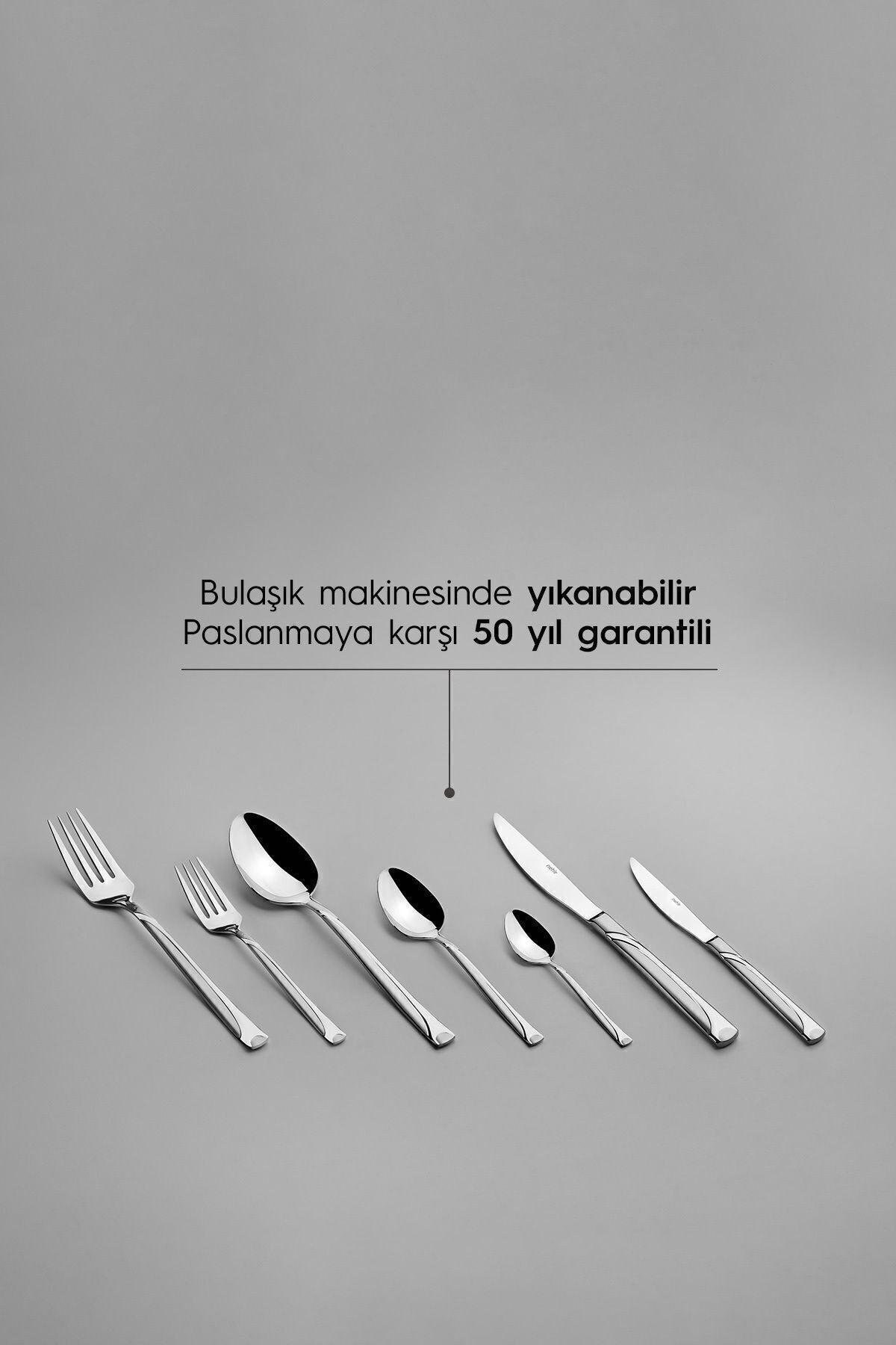 Nehir fiesta Satin 12 Place Setting 84 Piece deri Boxed Flatware Set - MALLTURK