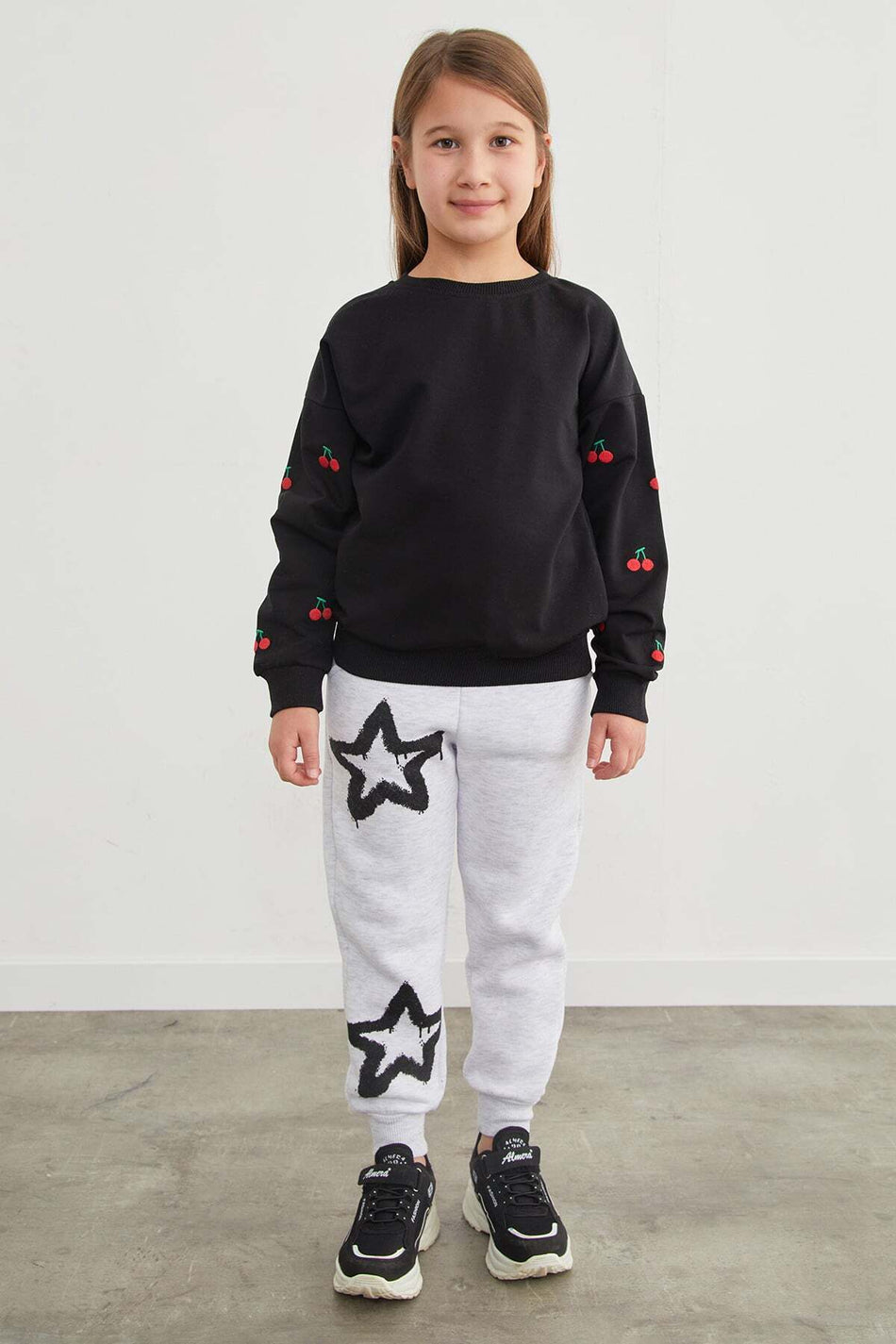 3 Thread Star Printed Jogger Girls' Sweatpants
