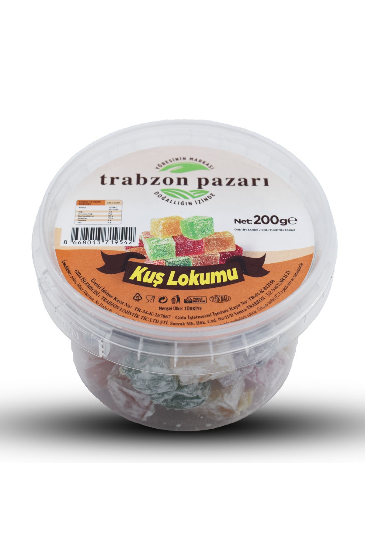 TRABZON PAZARI Fruit Flavored Mini Turkish Delight 200 g - MALLTURK