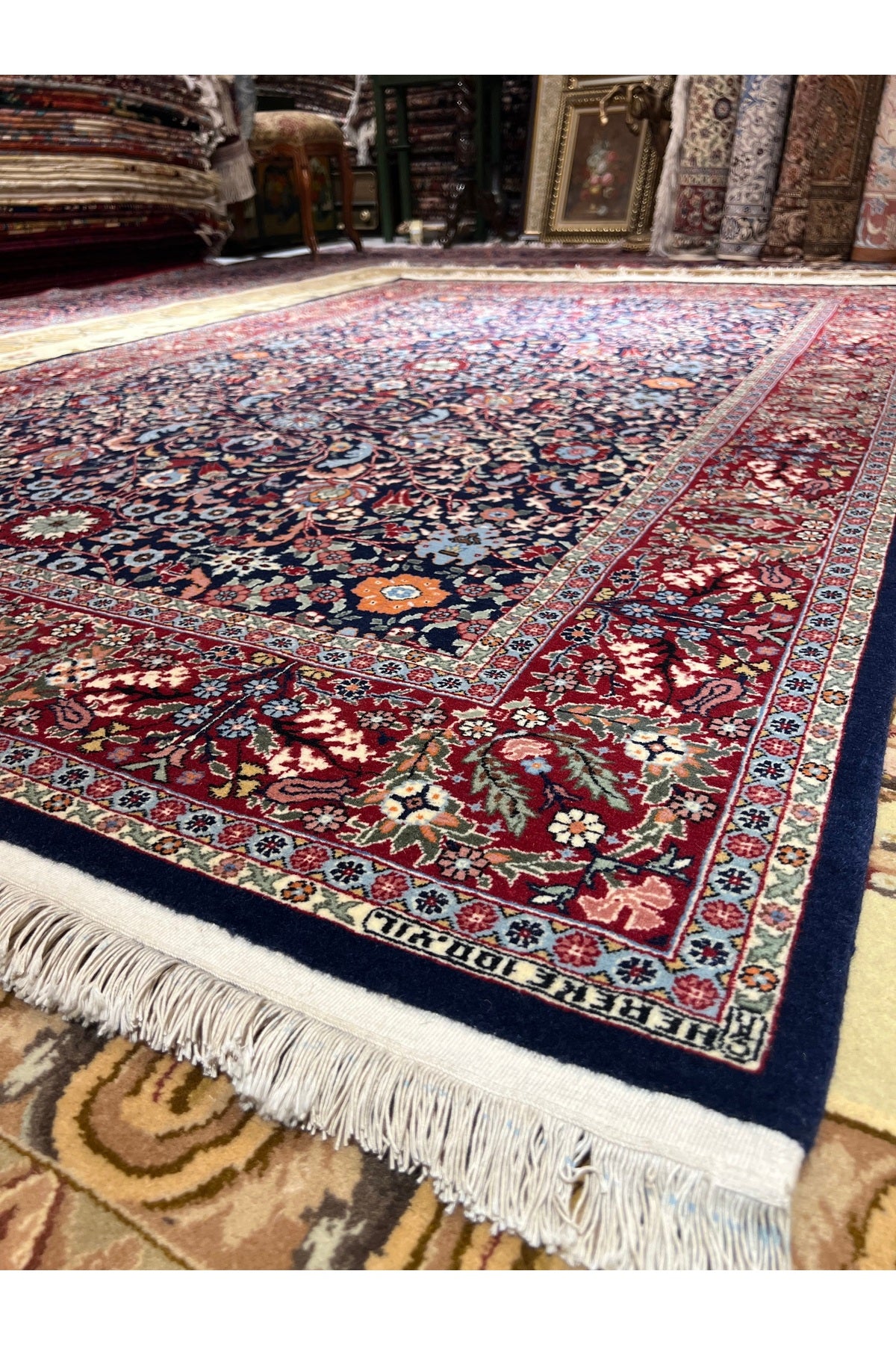 RD RAMAZAN DAG Hand Rug Art Hand-Woven Hereke Rug 100.Anniversary Series Lalezar Design Size 220x150 - MALLTURK