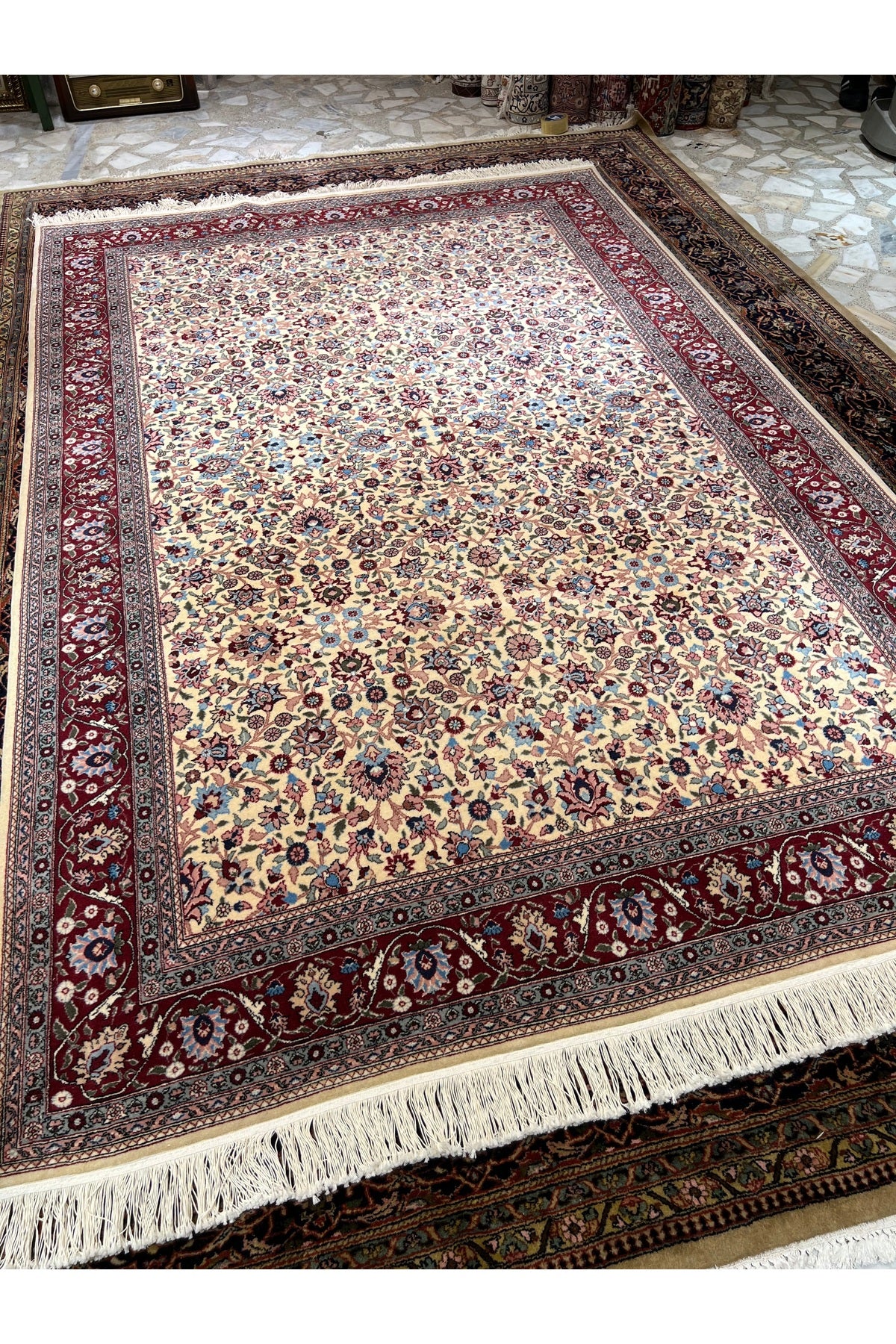 RD RAMAZAN DAG Hand Rug Art Hand-Woven Hereke Rug Lalezar Design Sumerbank Weave Size 300x200 - MALLTURK