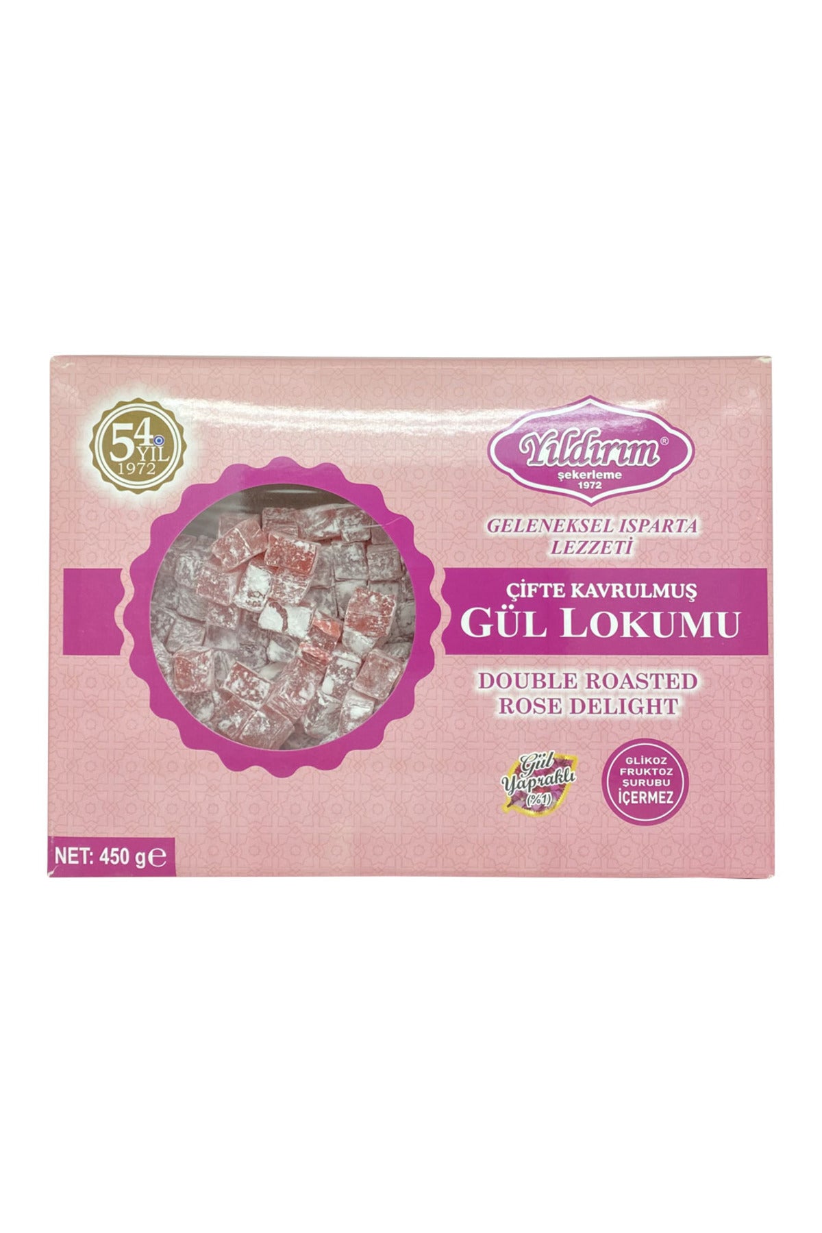 Genel Markalar 450 g Double Roasted Rose Turkish Delight - MALLTURK