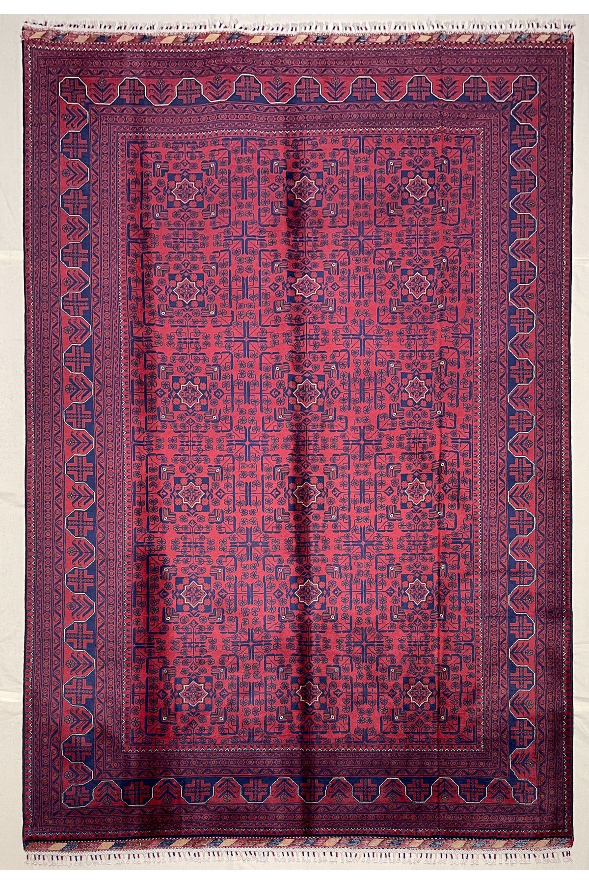 Afghan Rug Hand-Woven 6 Meter 100% Wool Natural Dye Handicraft Harika Yildiz Design