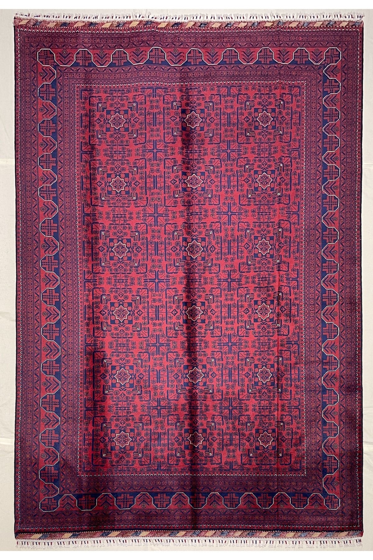 Afghan Rug Hand-Woven 6 Meter 100% Wool Natural Dye Handicraft Harika Yildiz Design