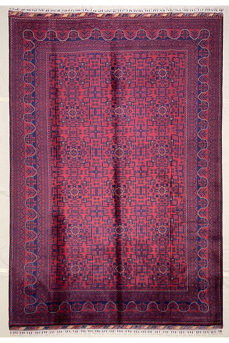 Afghan Rug Hand-Woven 6 Meter 100% Wool Natural Dye Handicraft Harika Yildiz Design