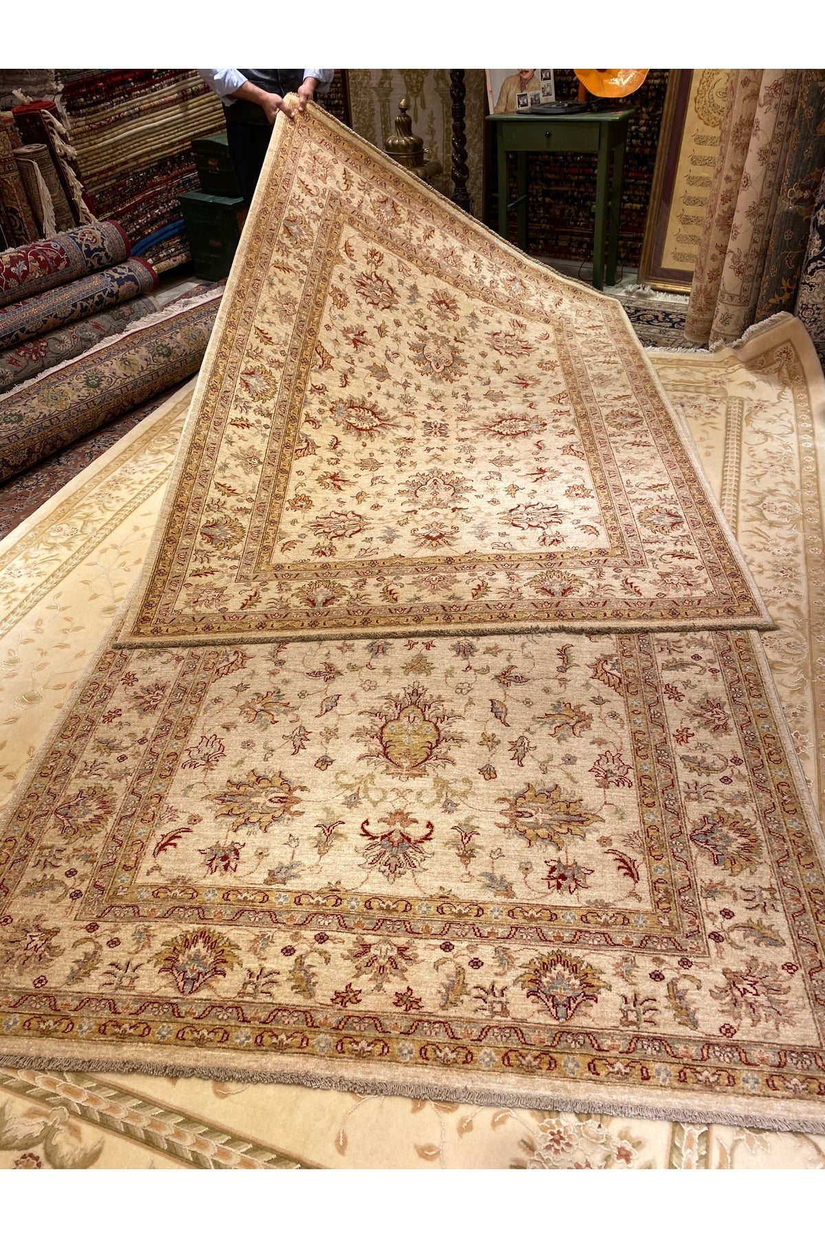RD RAMAZAN DAG Hand Rug Art Hand-Woven Afgan Usagi Zileger Premium Quality Cotton Base Wool Weave Natural Dye Size 250x170 - MALLTURK