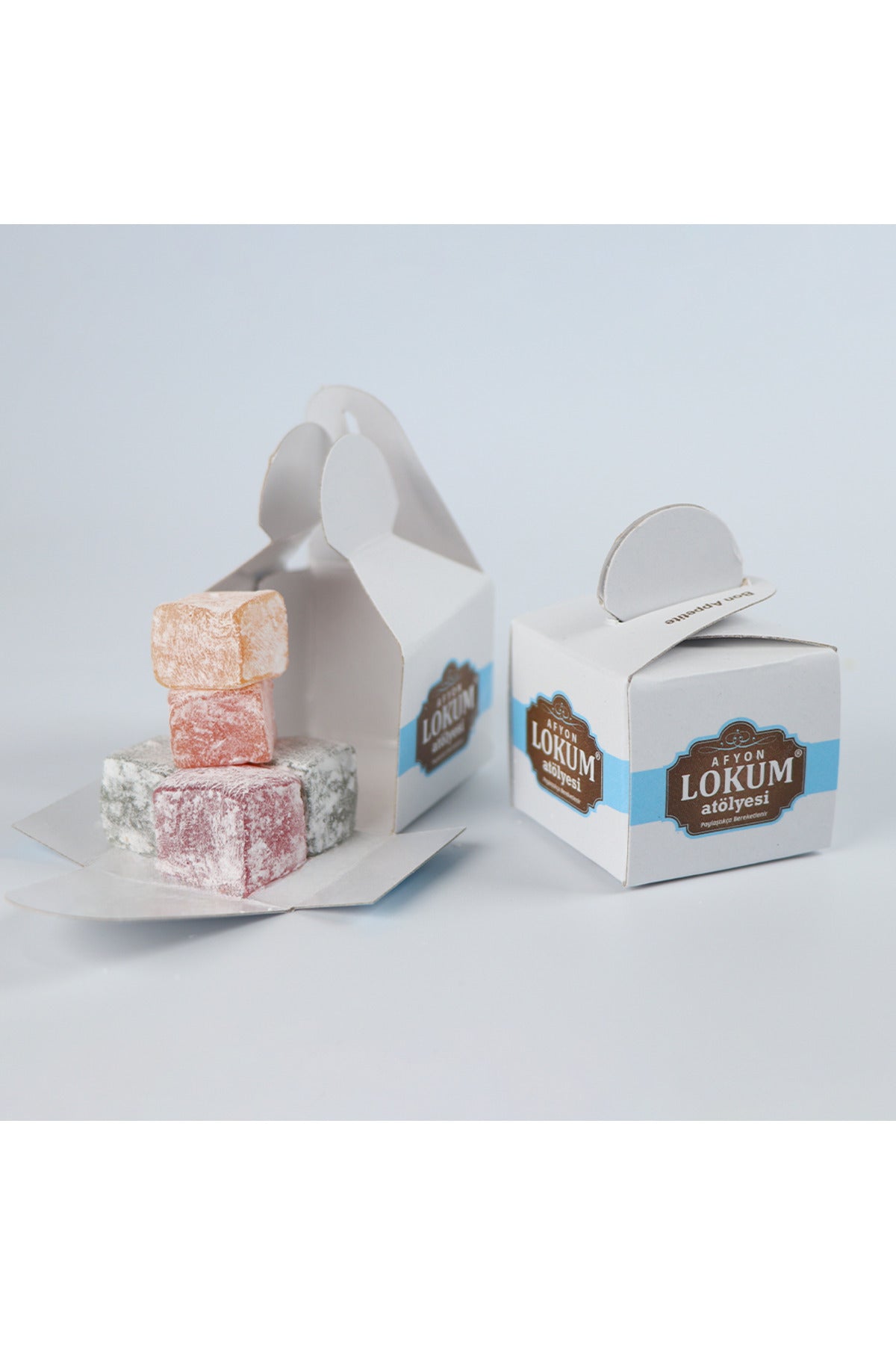 Lokum Atolyesi Mini Turkish Delight Assorted Fruit Flavored 250g 10 Pieces Single Boxes - MALLTURK