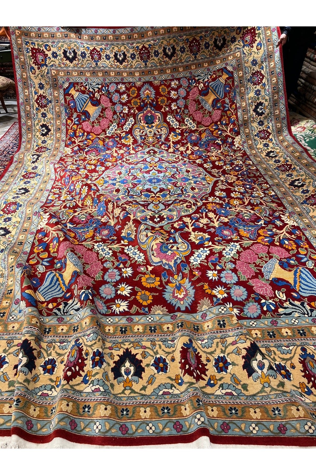 RD RAMAZAN DAG Hand Rug Art Hand-Woven Duruder Hereke Rug Rengarenk Collector Piece Size 430x300 - MALLTURK