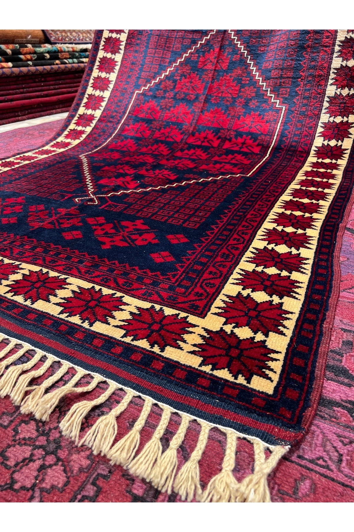 RD RAMAZAN DAG Hand Rug Art Hand-Woven Yagcibedir Rug 100 Yas Base Antika Size 220x126