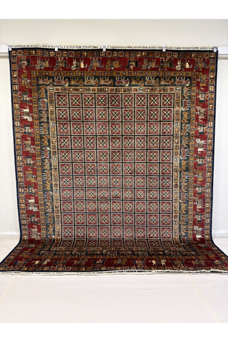 Afghan Handwoven Carpet, Pazyrek Model, 100% Wool, Natural Dye - MALLTURK