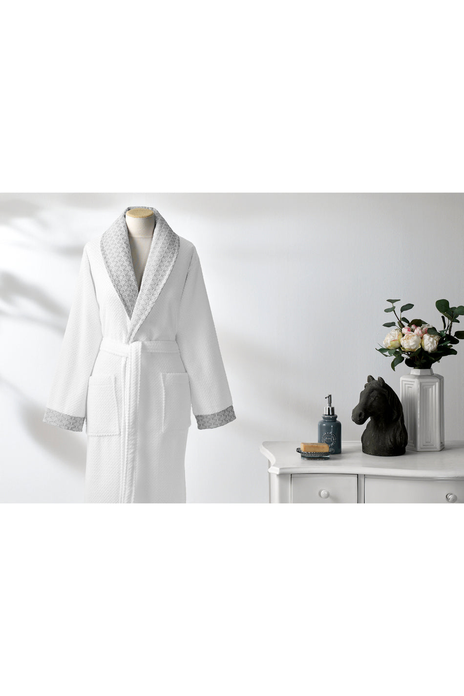 Ozdilek Strap Shawl Collar Bathrobe - MALLTURK