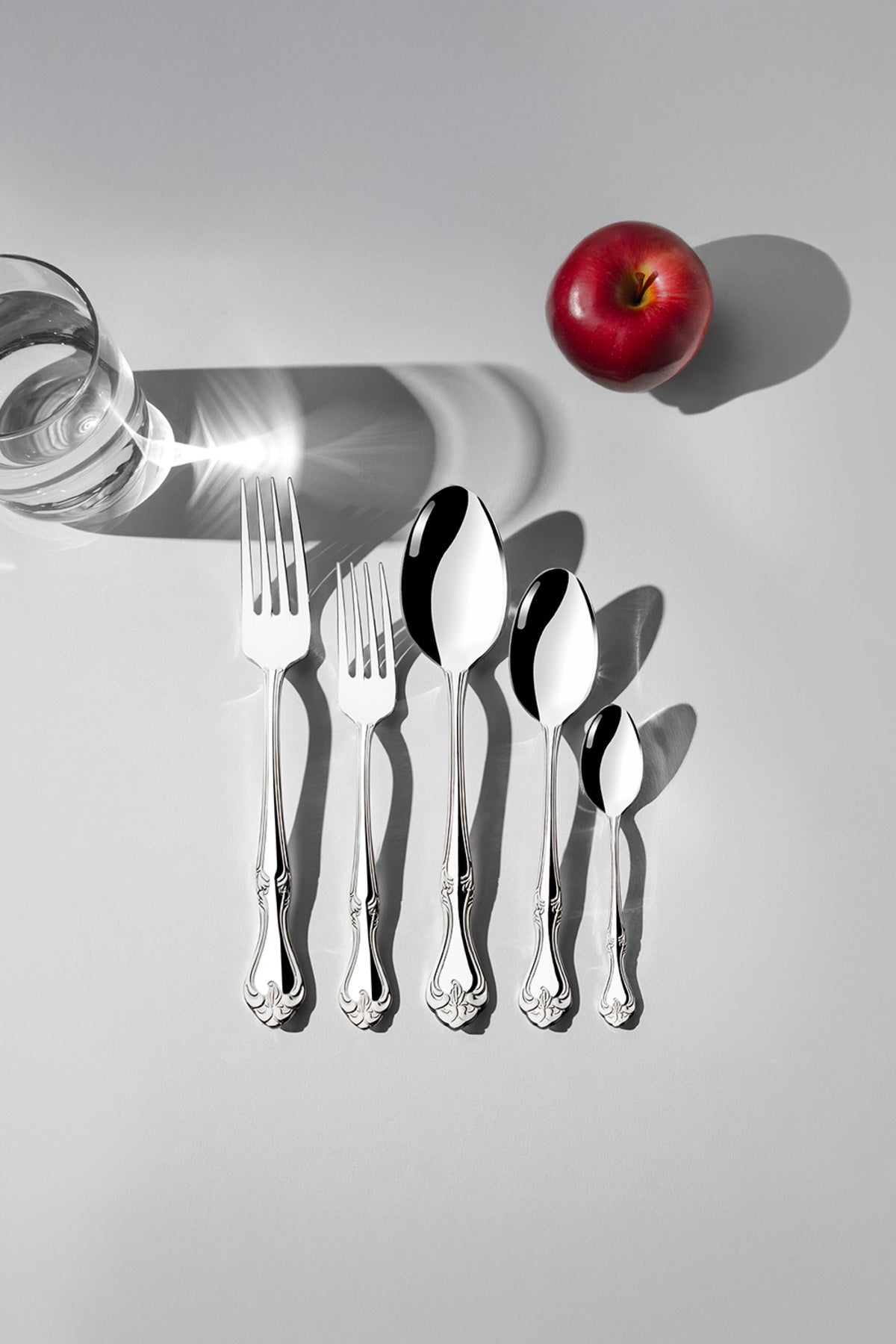 Nehir lalezar Plain 12 Place Setting 60 Piece Boxed Fork Spoon Set - MALLTURK