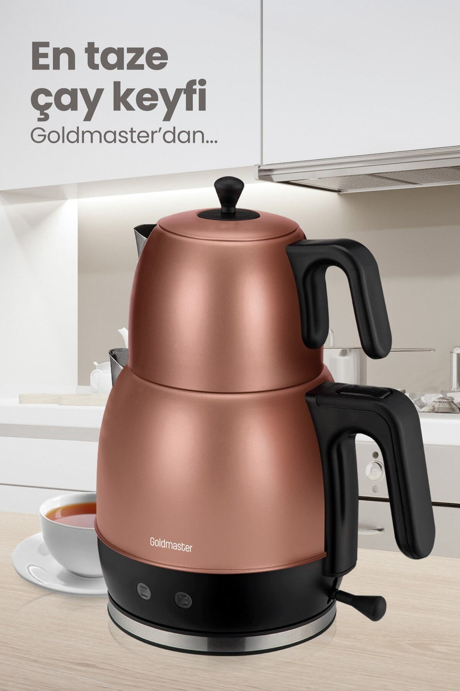 GoldMaster BY-4304-G NiSA STEEL TEA MAKER GOLD - MALLTURK