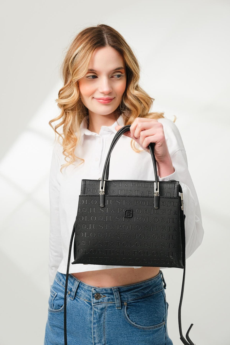 Just Polo Women's Shoulder and Handbag JPM4045 Black - MALLTURK