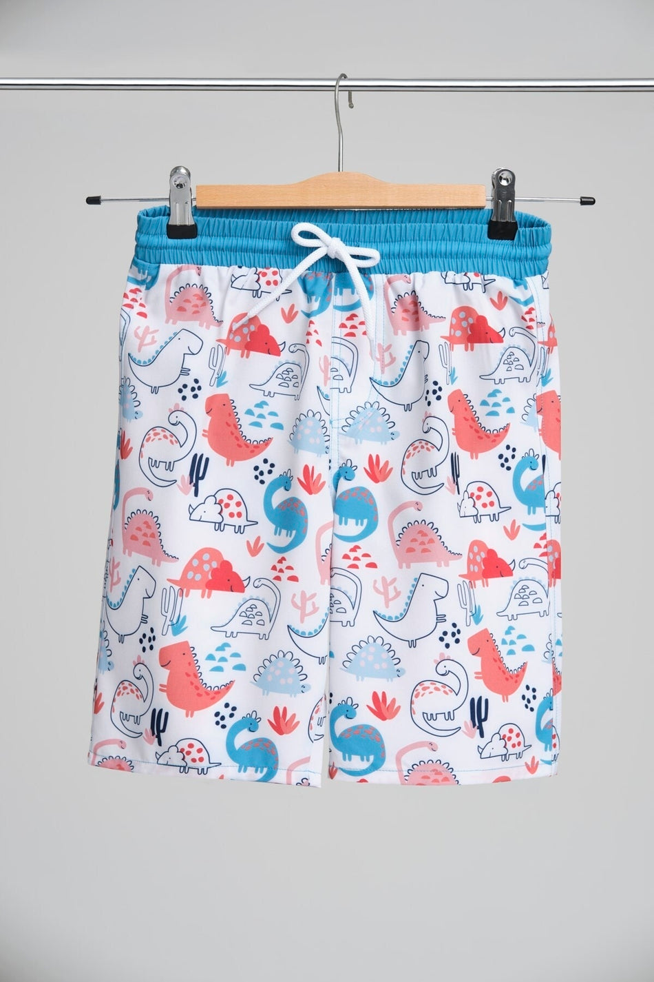 Hashema Dinosaur Pattern White Men's Shorts
