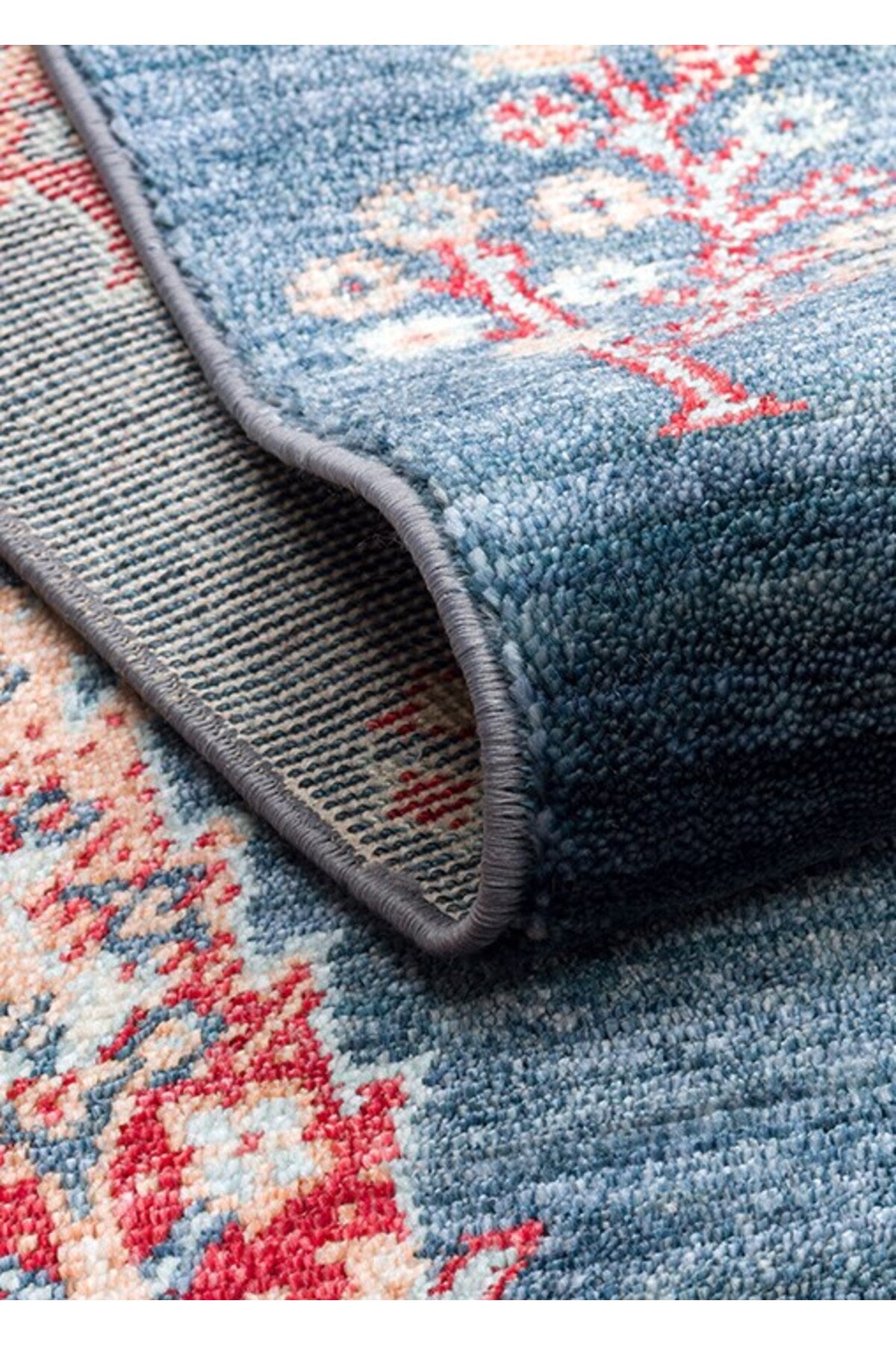 Eko Hali ZARA ZR 08 NAVY TURQUOiSE Authentic Patterned Modern Usak Carpet, Handcrafted on Special Looms - MALLTURK
