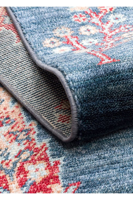 Eko Hali ZARA ZR 08 NAVY TURQUOiSE Authentic Patterned Modern Usak Carpet, Handcrafted on Special Looms - MALLTURK