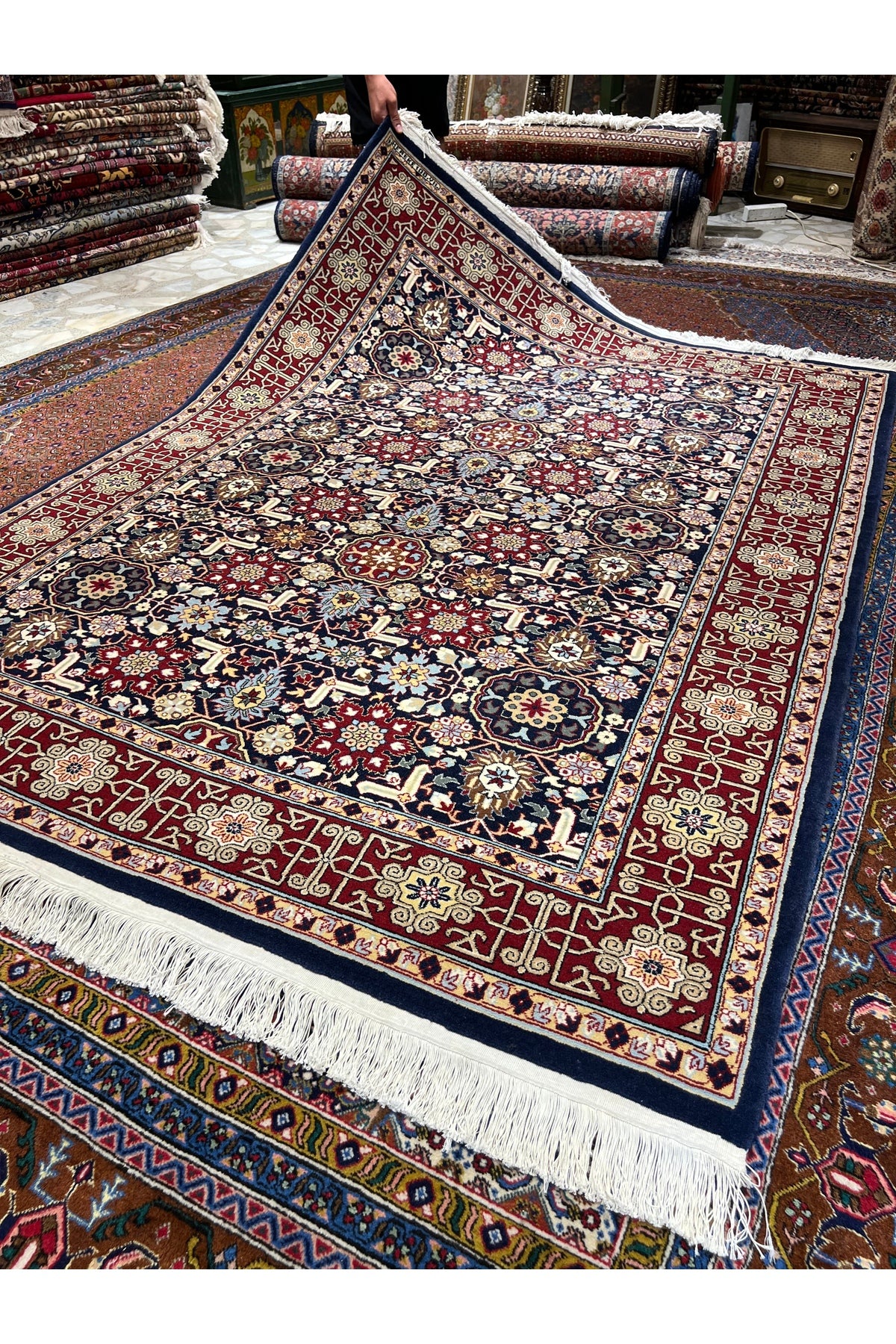 RD RAMAZAN DAG Hand Rug Art Hand-Woven Sumerbank Hereke Rug Kafkas Design Size 210x150. - MALLTURK