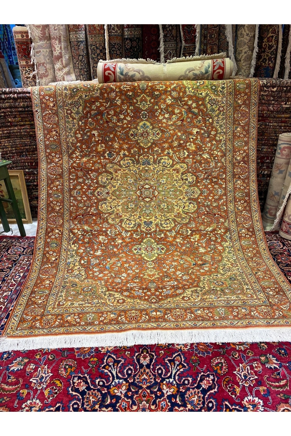 RD RAMAZAN DAG Hand Rug Art Hand-Woven Kayseri Lutfi Ozden Imalati Special Weave Cotton Base Wool Weave Olup Natural Dye 3x2 - MALLTURK