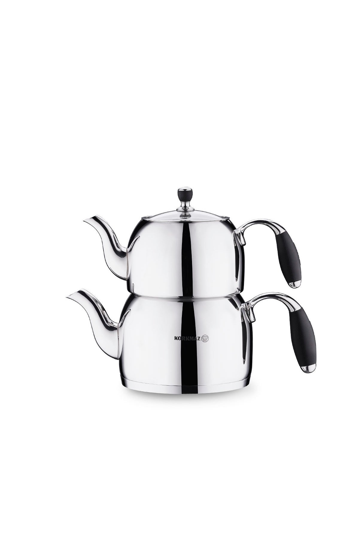 KORKMAZ Flora Black Maxi Teapot Set 2 lt A119 - MALLTURK