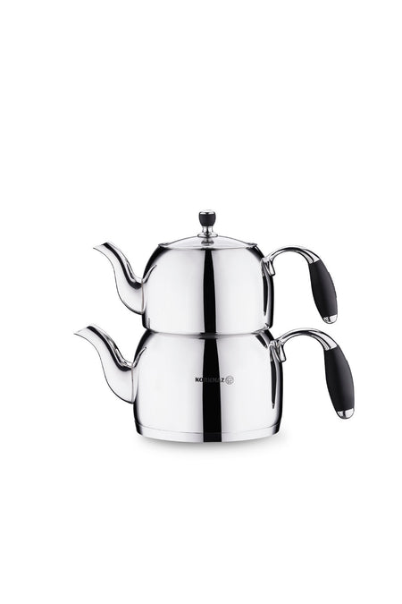 KORKMAZ Flora Black Maxi Teapot Set 2 lt A119 - MALLTURK