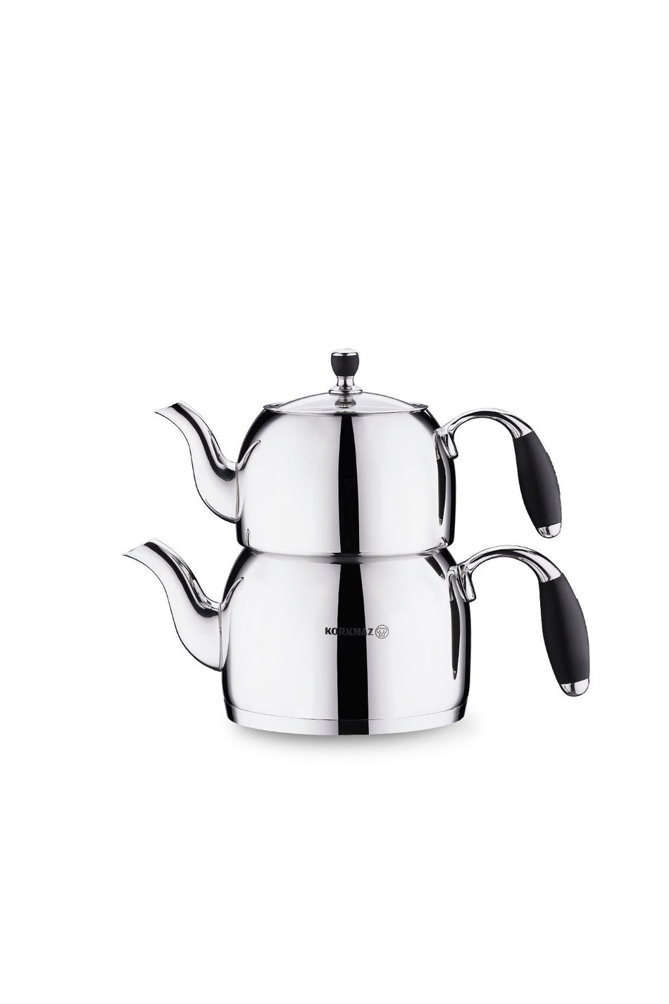 KORKMAZ Flora Black Maxi Teapot Set 2 lt A119 - MALLTURK