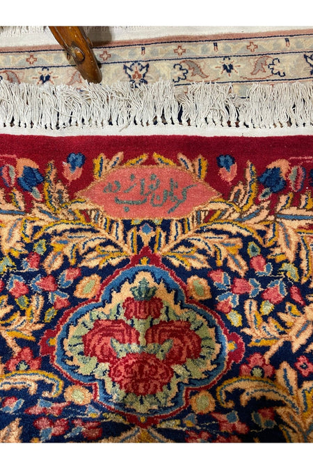 RD RAMAZAN DAG Hand Rug Art Hand-Woven Iranian Kirman Laver Rug Signed Collector Piece Size 4.50x3.50 - MALLTURK