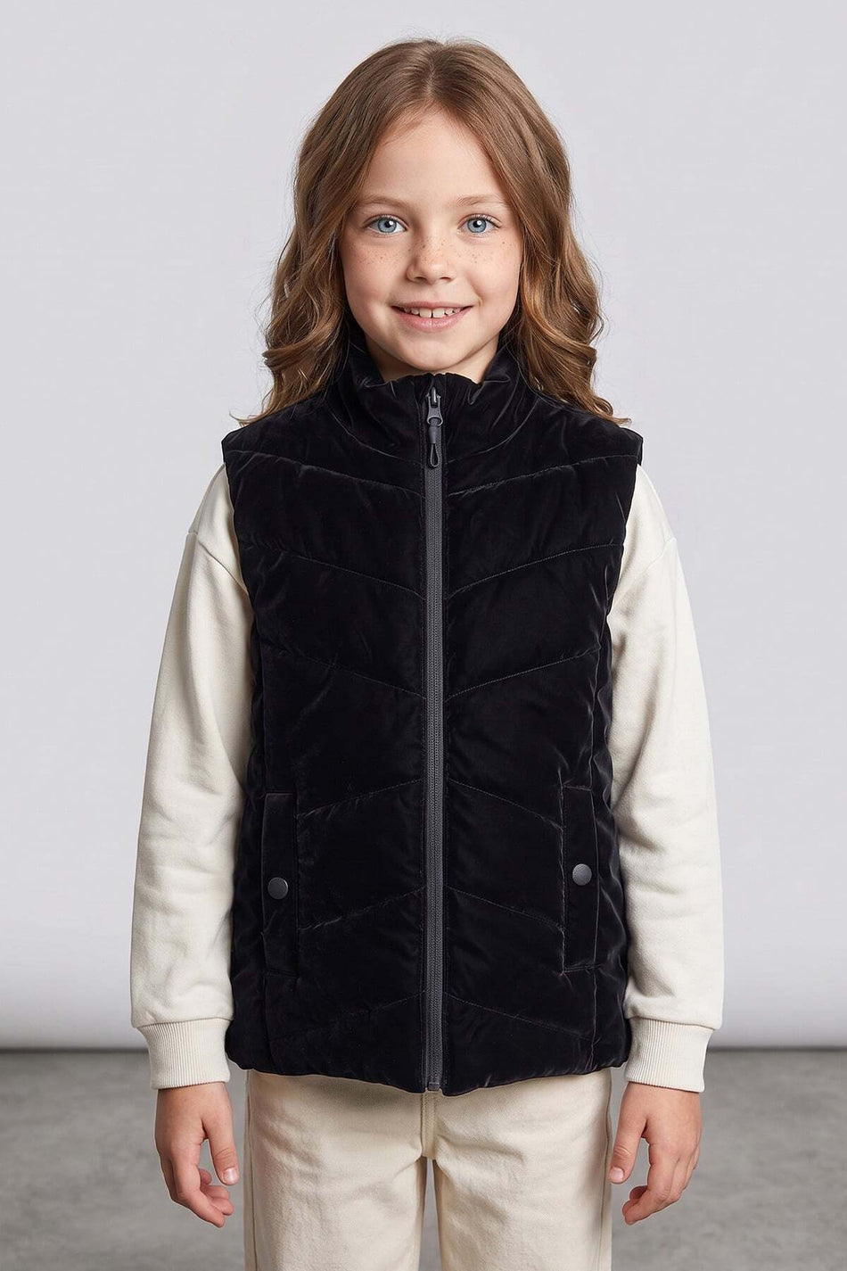 Zippered Stand Collar Unisex Children's Inflatable Vest