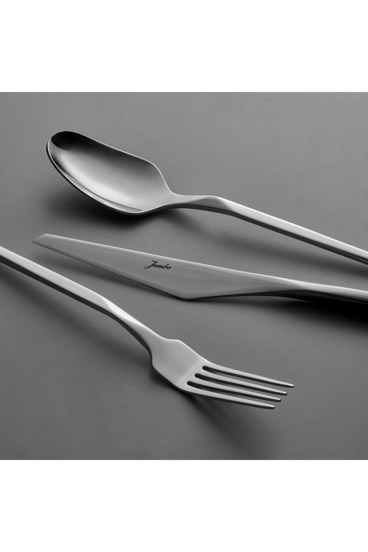 Jumbo 5100 quartz 84 Piece 12 Place Setting Flatware Set - MALLTURK