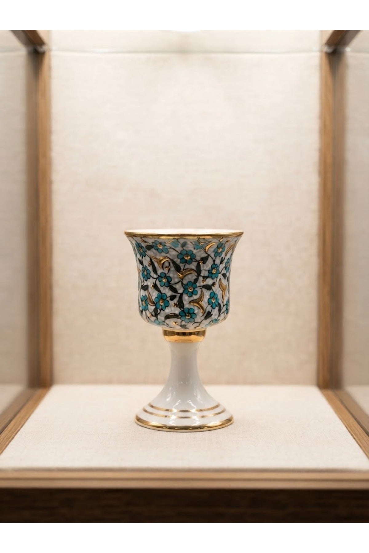 General Brands Gold Embellished and Traditional Patterned Handcrafted Ceramic Goblet - MALLTURK