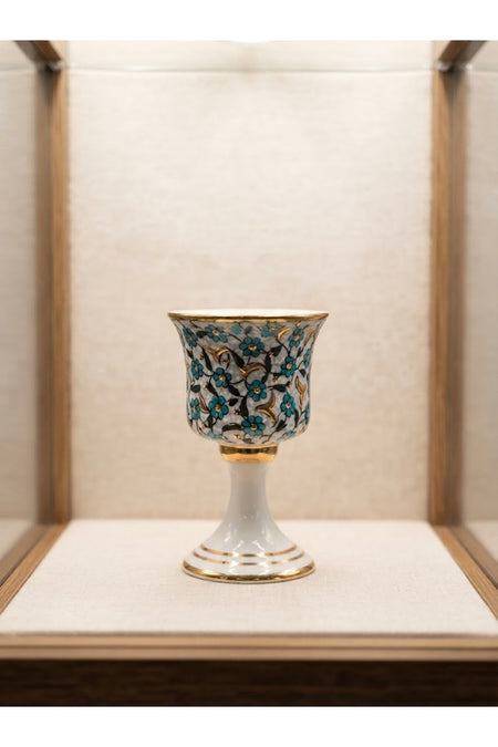 General Brands Gold Embellished and Traditional Patterned Handcrafted Ceramic Goblet - MALLTURK