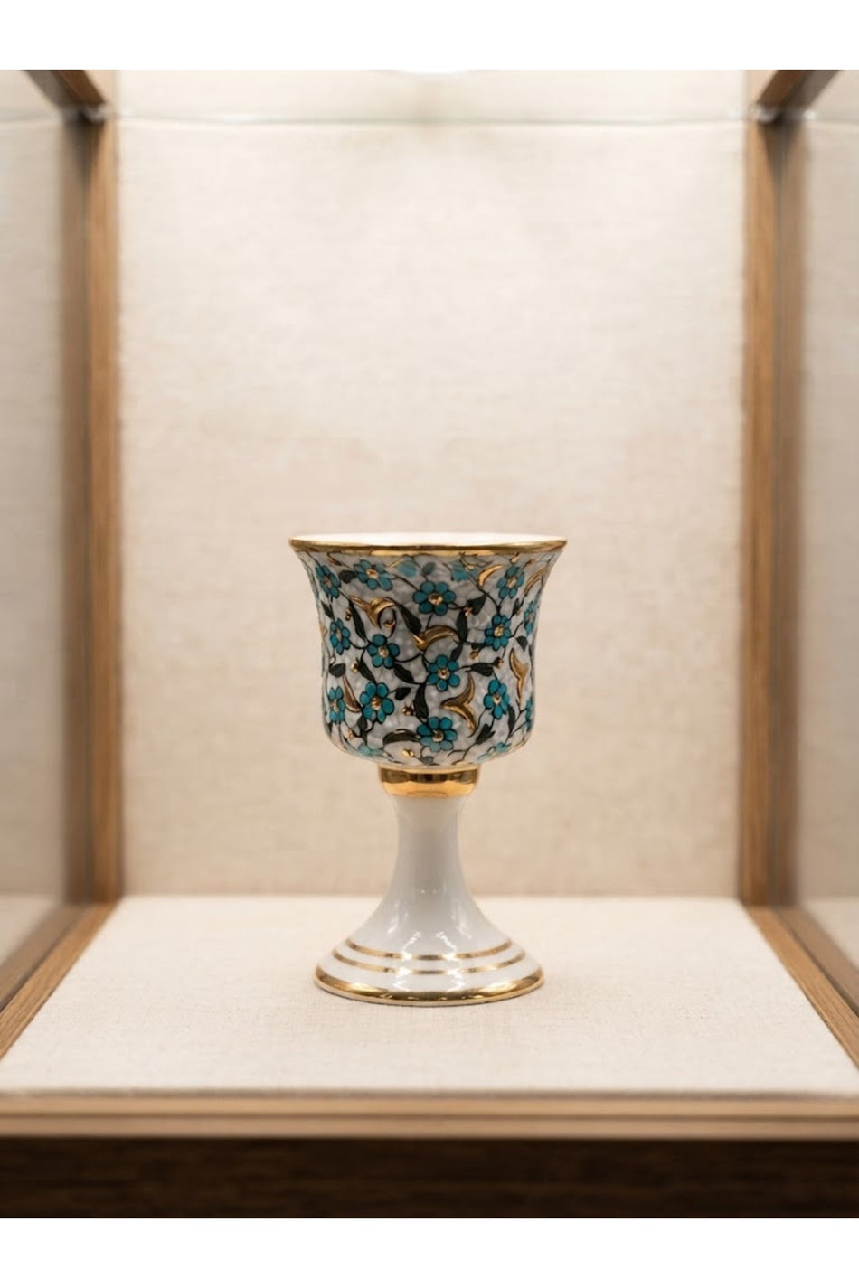 General Brands Gold Embellished and Traditional Patterned Handcrafted Ceramic Goblet - MALLTURK
