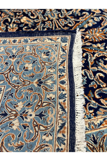 RD RAMAZAN DAG Hand Rug Art Hand-Woven Iranian Kirman Laver Rug Premium Quality Navy Color Size 355x267 - MALLTURK