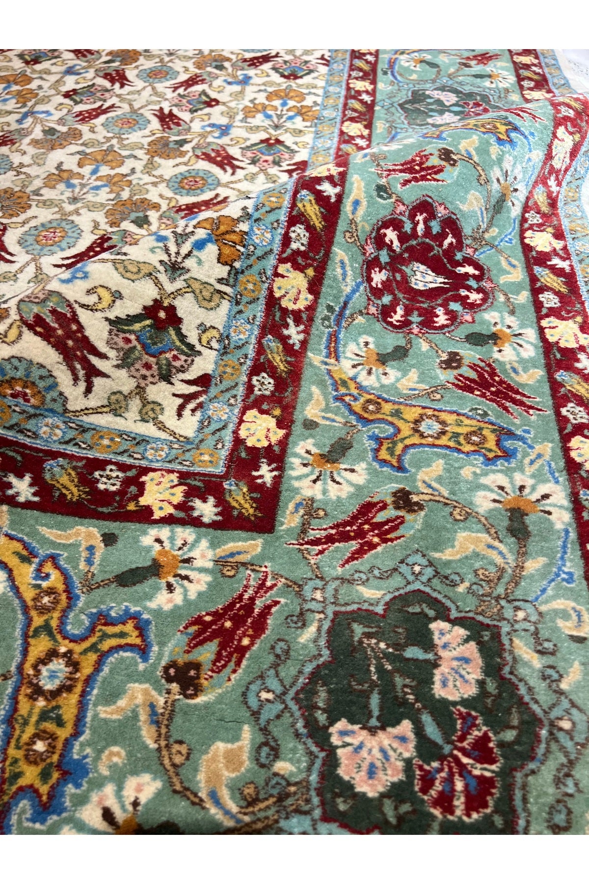 RD RAMAZAN DAG Hand Rug Art Hand-Woven Hereke Rug Lalezar Design Size 395x255 - MALLTURK