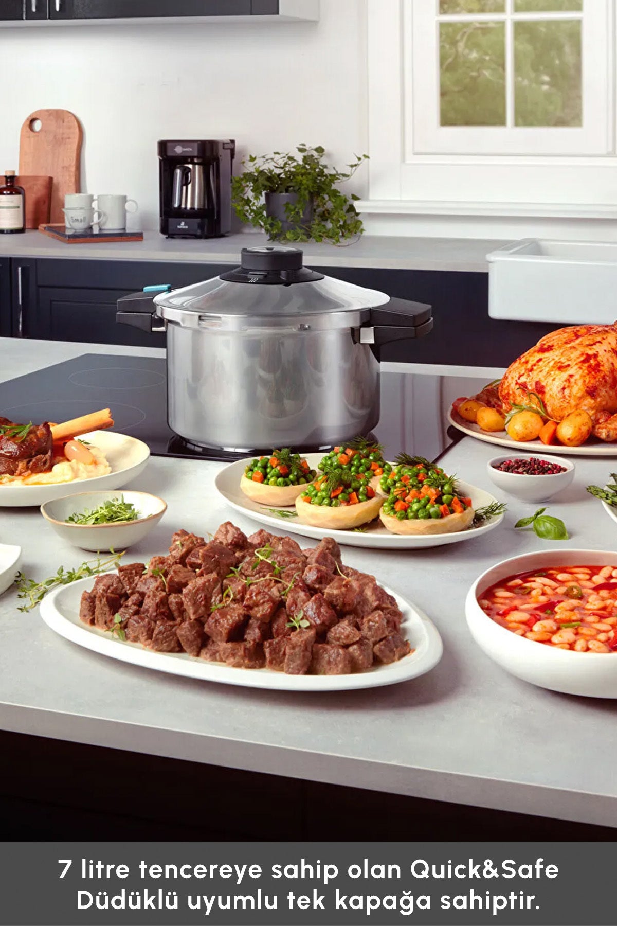Karaca Quick And Safe induction Base Pressure Cooker 7 Liters - MALLTURK
