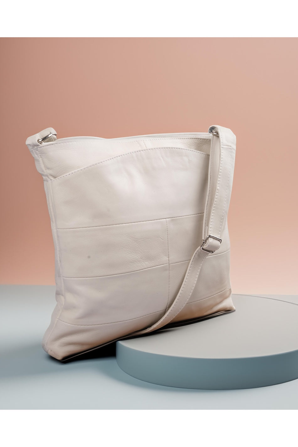 Fubileather Cream Unisex Saddlebag Bag