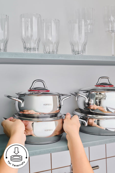 Karaca Emirgan Induction Compatible 8 Piece Cookware Set - MALLTURK