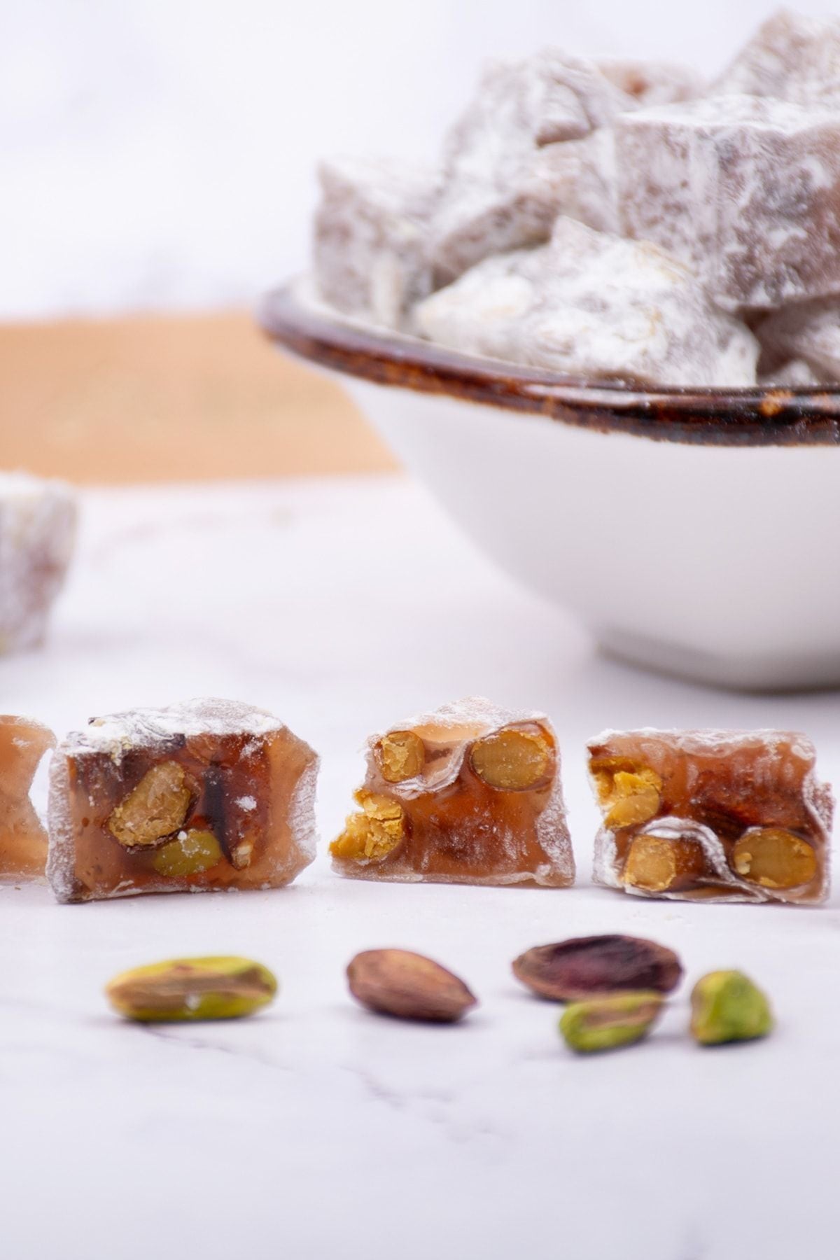 Kurtulus Kuruyemis pudra sekeri Coated Pistachio Double Roasted Turkish Delight 250gr - MALLTURK