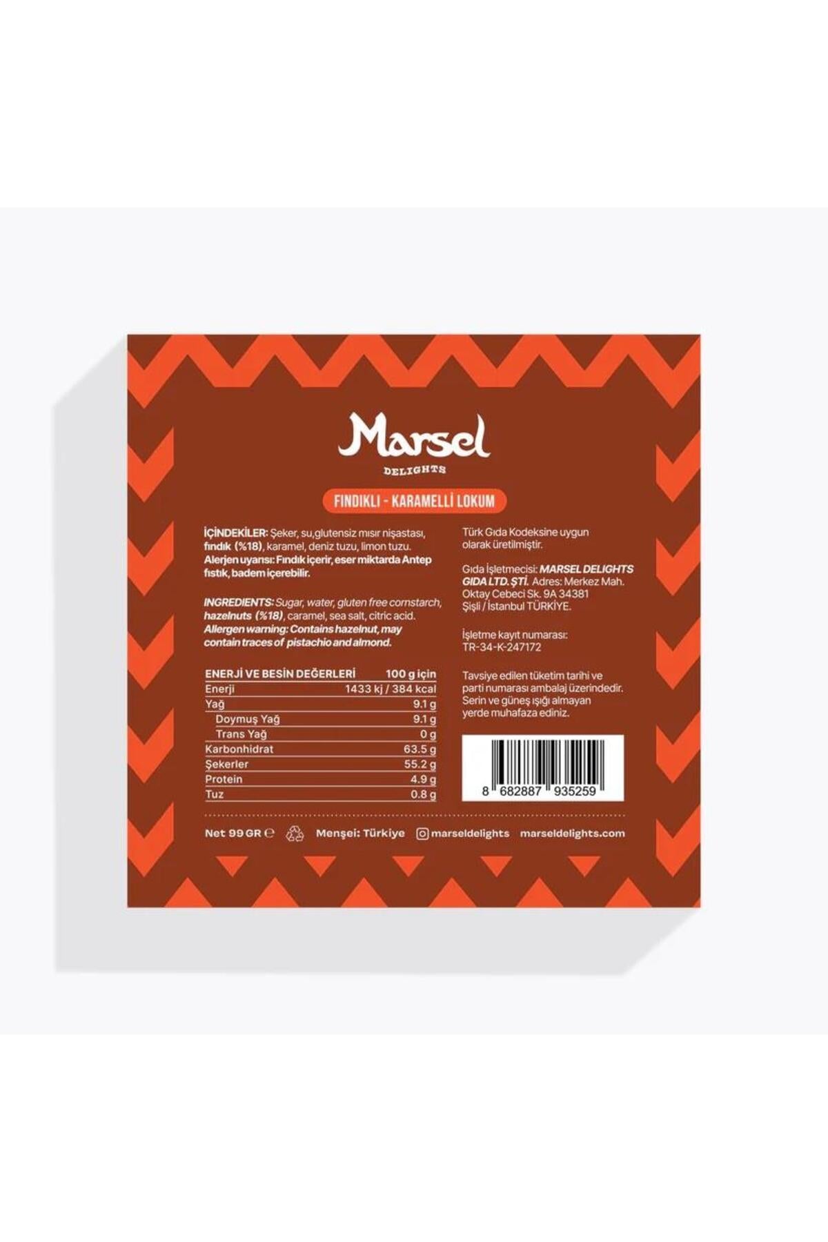 MARSEL delights Hazelnut karamelli Turkish Delight - MALLTURK