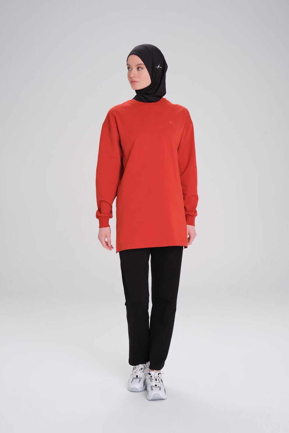 Hasema Soft Textured Oversize Terracotta Basic Casual Sweatshirt ACT-22